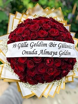99 Kırmızı Gül Buketi