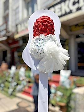 Kırmızı Beyaz Gerbera Düğün ve Açılış Çelengi