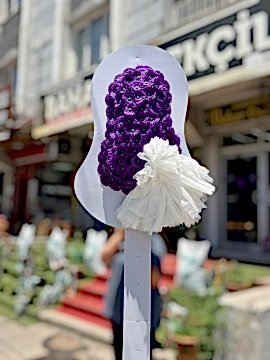 Mor Gerbera Düğün ve Açılış Çelengi