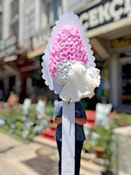 Pembe Beyaz Düğün ve Açılış Çelengi